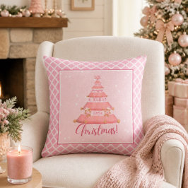 Almofada de Natal Árvore de Natal Rosa