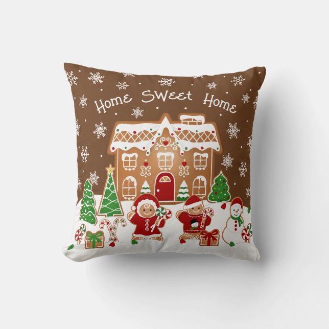Almofada de Natal Casa de Pão de Mel (Frente)