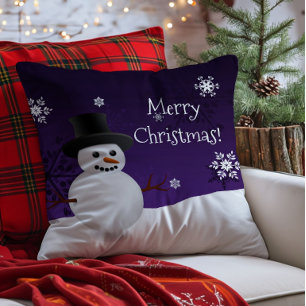 Almofada de Natal Cena de Inverno Boneco de Neve R
