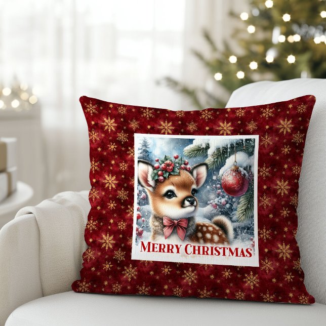 Almofada de Natal com cervo de inverno suave para  (Soft Winter Deer Cozy Forest Gift kids room decor)