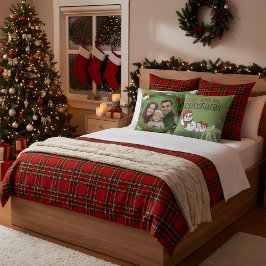 Almofada de Natal com Foto Personalizada da Famíli