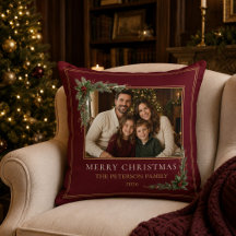 Almofada de Natal com Foto Personalizada da Famíli