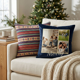 Almofada de Natal com Foto Personalizada Fair Isle