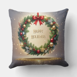 Almofada de Natal com Grinalda Festiva de Natal