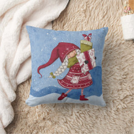 Almofada de Natal com Presentes do Gnome