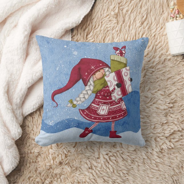 Almofada de Natal com Presentes do Gnome (Cobertor)