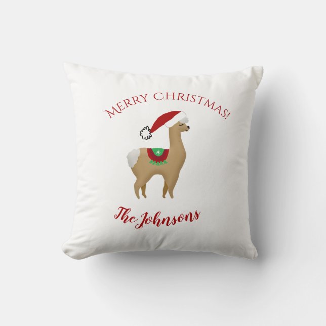 Almofada de Natal com tema Alpaca para decoração d (Frente)