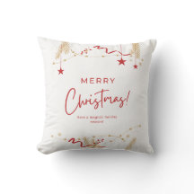 Almofada de Natal com Tipografia Minimalista Merry