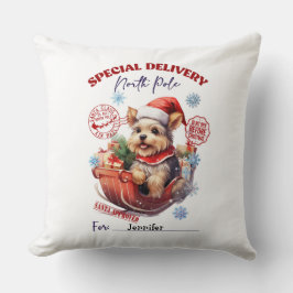 Almofada de Natal com Yorkie Fofo