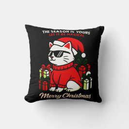 Almofada de Natal Cool Cat, decoração festiva para