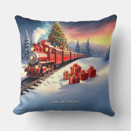 Almofada de Natal de Trem Vermelho Árvore de Natal