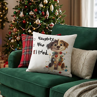 Almofada de Natal Divertida de Cachorrinho Bonzinh