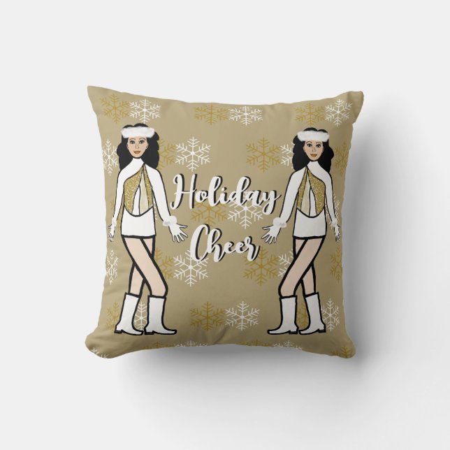 Almofada de Natal Dourado / Branco #2 (Frente)