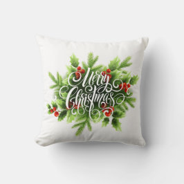 Almofada de Natal Holly Merry Christmas
