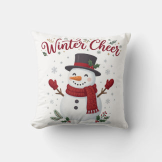 Almofada de Natal Homem de Neve Alegria de Inverno