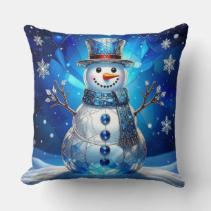 Almofada de Natal Homem de Neve Azul