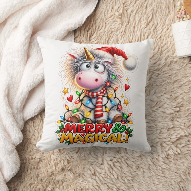 🦄🎄 Almofada de Natal Mágica e Alegre ✨🛋️ (Cobertor)