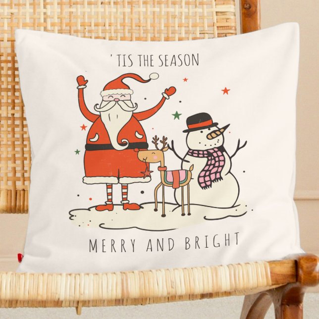 Almofada de Natal Merry Bright Hygge Santa (Criador carregado)