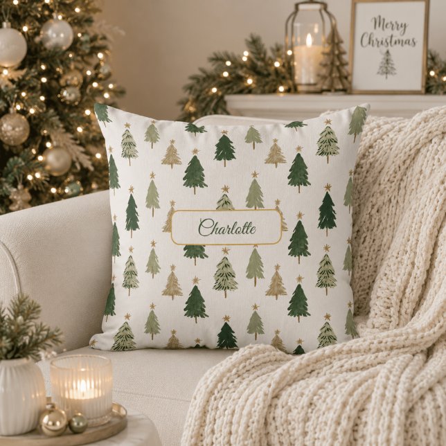 Almofada de Natal Personalizada Minimalista Modern (Criador carregado)