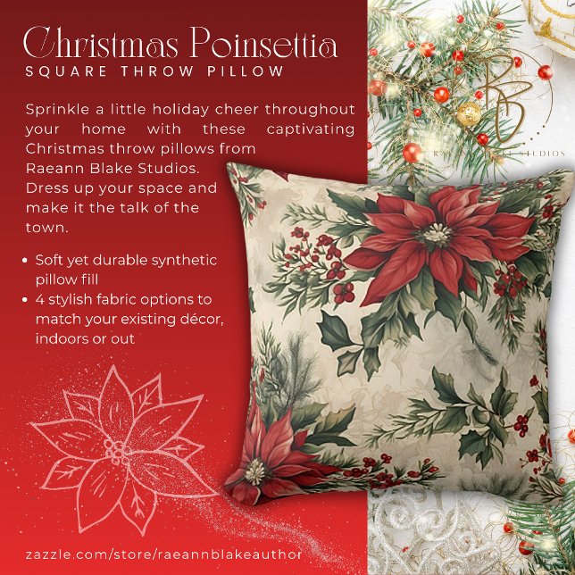 Almofada de Natal Poinsettia (Criador carregado)