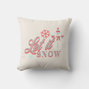 Almofada de Natal Retro Boneco de Neve Deixe Nevar