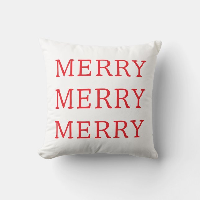 Almofada de Natal Vermelha e Branca (Frente)