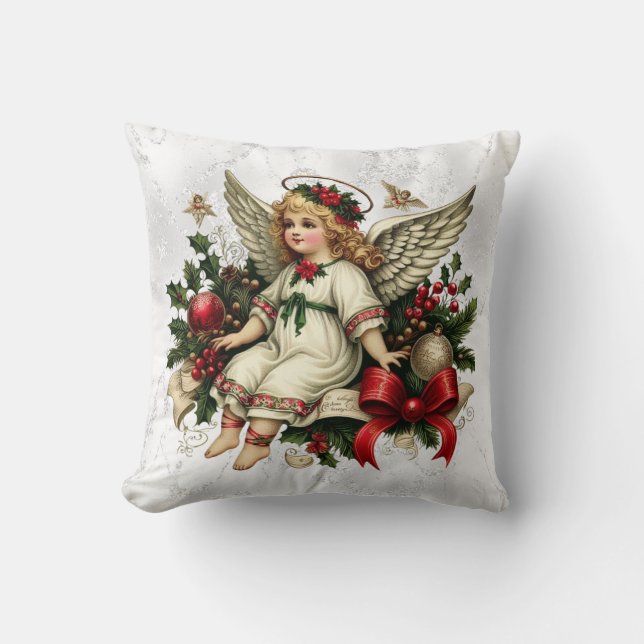 Almofada de Natal Vintage Anjo (Frente)