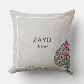 Almofada de Noivo – Nome Personalizado Flor Mughal