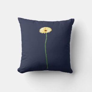 Almofada de Padrão de Flores de Gerbera Amarelo Pá