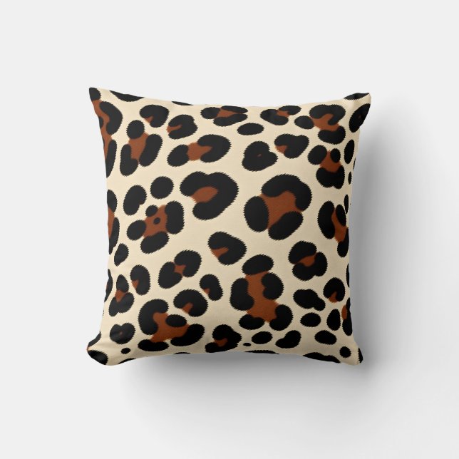 almofada de padrão leopardo. (Frente)