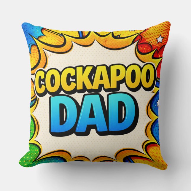 Almofada de Papai Cockapoo | Presente Divertido pa (Frente)