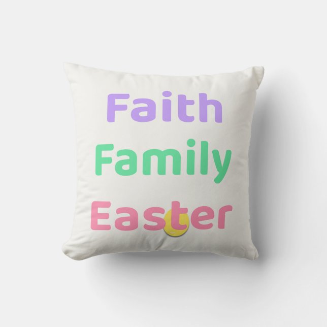 Almofada de Páscoa Faith & Joy – Páscoa da Família (Frente)