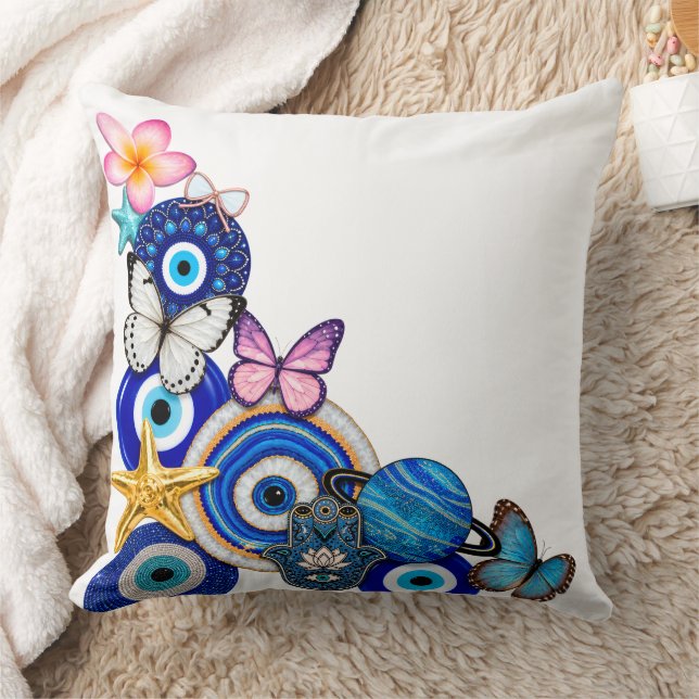 Almofada de Proteção Olho Mau Azul - Espírito Boho (Cobertor)