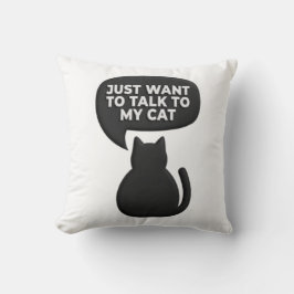 Almofada de Silhueta de Gato Preto Engraçado| Pet
