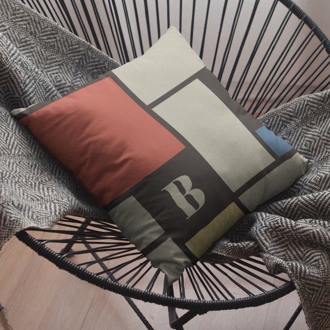 Almofada De Stijl Inspirou o Monograma dos Quadrados Primár (Criador carregado)