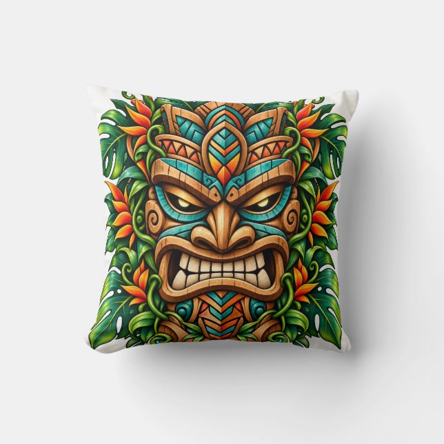 Almofada de Tiki da Samambaia Esmeralda (Frente)
