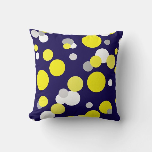 Almofada de Tons de Amarelo de Arte Abstrata Funky (Frente)