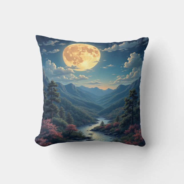 almofada de travesseiro da lua-noite (Frente)
