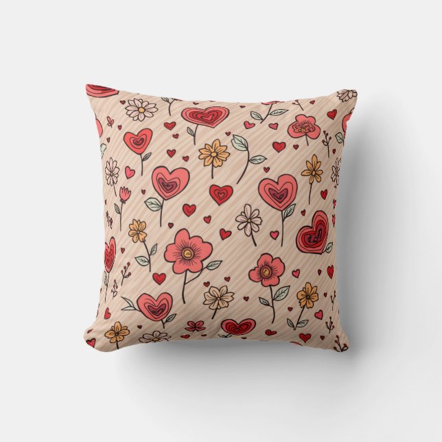 almofada de travesseiro de flor de amor (Frente)