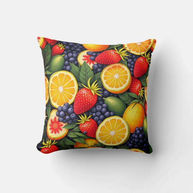 almofada de travesseiro de fruta tropical (Frente)