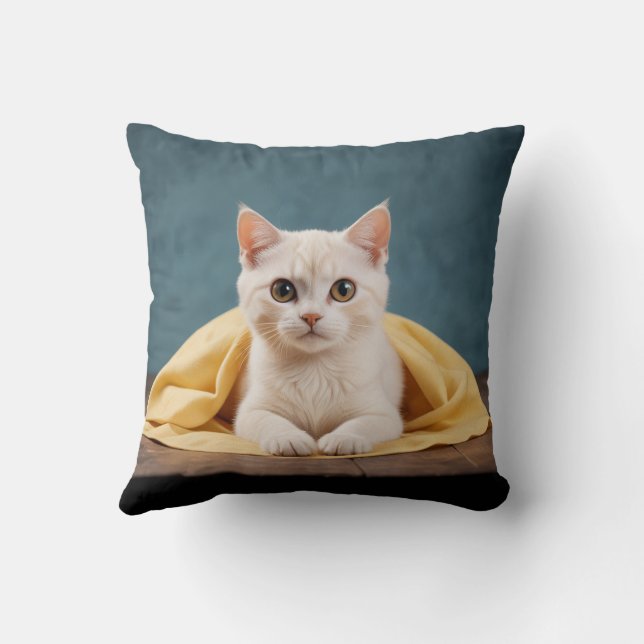 Almofada de travesseiro de gatinho giro (Verso)
