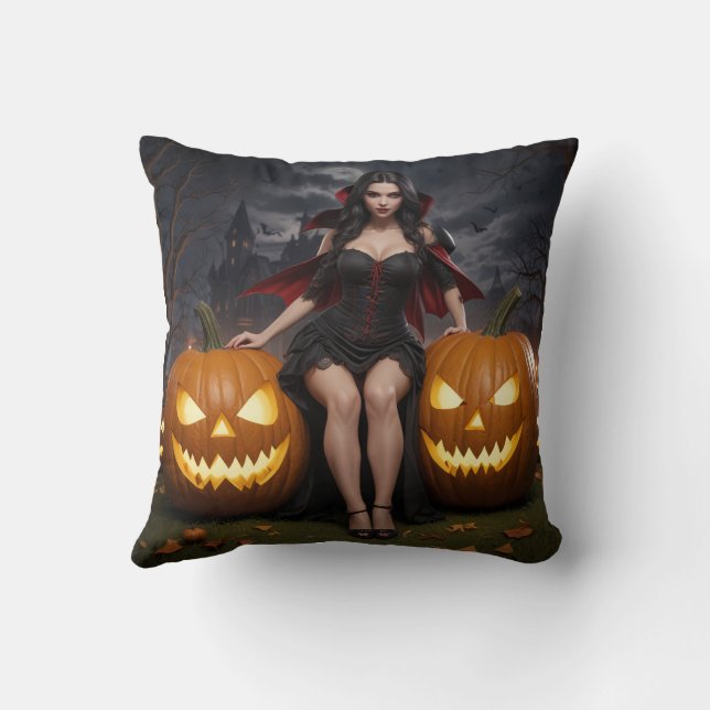 Almofada de travesseiro de vampiro de Halloween (Verso)