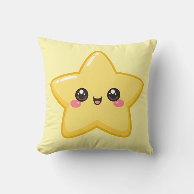 Almofada de Travesseiro Kawaii Estrela Dourada Fel (Frente)