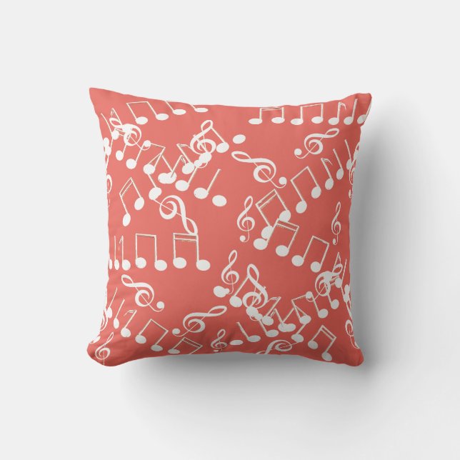 Almofada de Treble Clé de Notas Musicais (Frente)