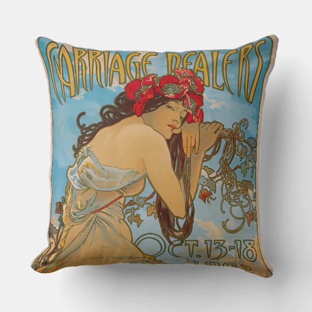 Almofada Dealers de carruagem por Alphonse Mucha (1902) (Frente)