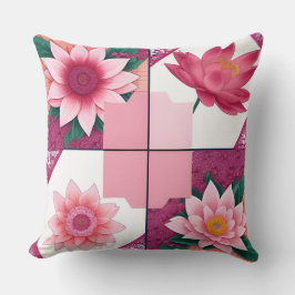 Almofada Deco Botânico Geométrico Floral Rosa Cor Pastel