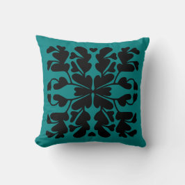 Almofada deco hexágono azul-verde