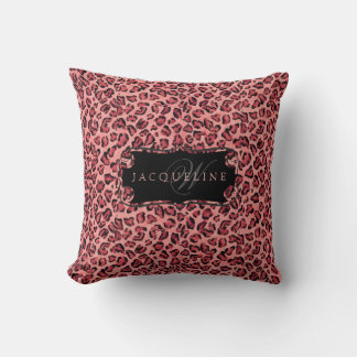 Almofada Decor de Enfermeira Negra-Leopardo Cor-de-Água Ros