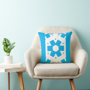 Almofada Decor de Flor Azul Céu Mínimo