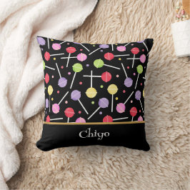 Almofada Decora Candy Chupeta Estampada Preta